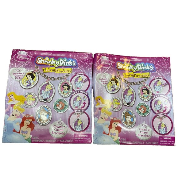 Disney Princesses Shrinky Dinks Charm Bracelets Kits~New Old Stock - Picture 1 of 2